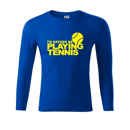 Playing tennis