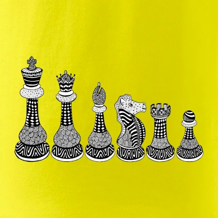 Šachové figúrky v rade - kreslené