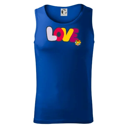 Love nápis s kvetinou