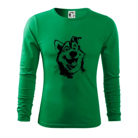 Čiernobiela karikatúra husky