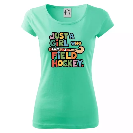 Farebný nápis Just a girl who loves field hockey