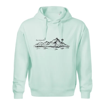 Nový Zéland nápis a hory Aoraki - Mount Cook