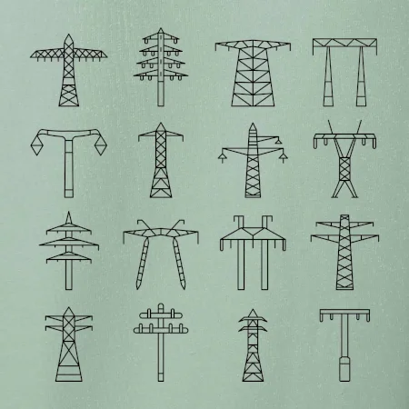 Typy stožiarov vysokého napätia