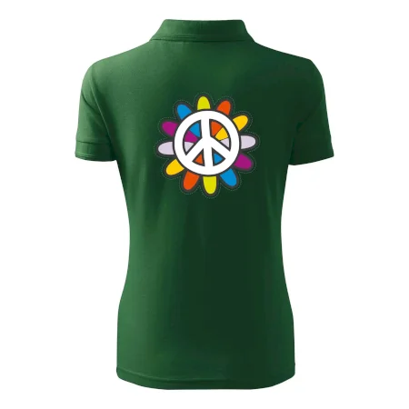 Peace symbol s kreslenou kvetinou