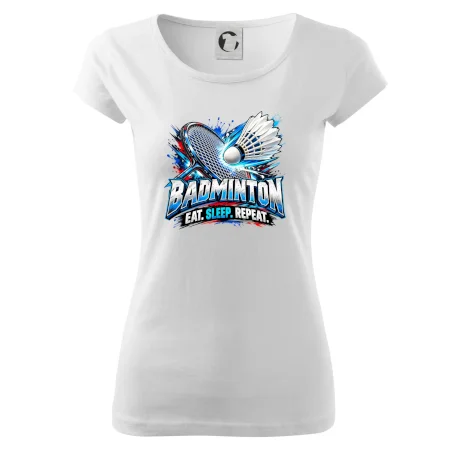 Bedmintonová raketa s košíčkom eat sleep repeat