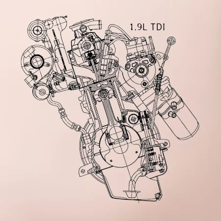 Motor Škoda/ VW 1.9L  TDI z boku