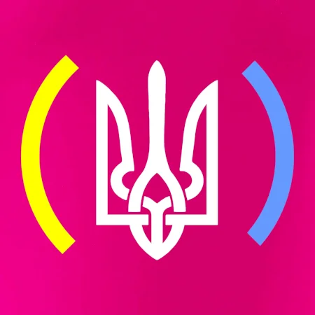 Ukrajina trojzubec s farbami