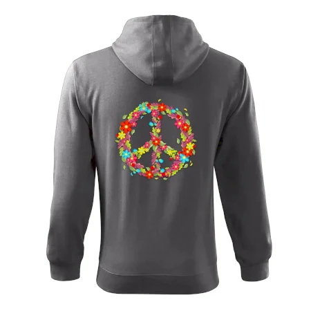 Peace symbol červené kvety