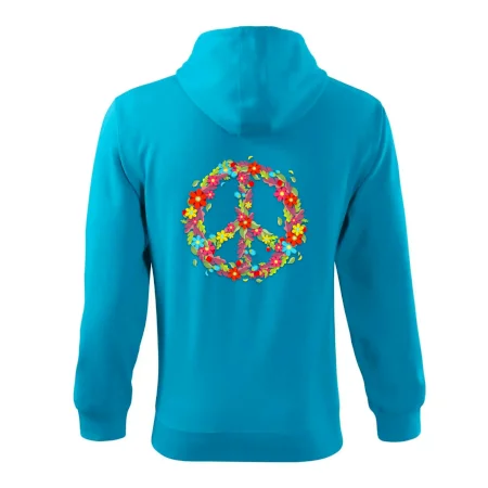 Peace symbol červené kvety