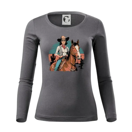 Cowgirl vintage na koni
