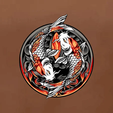 Yin & Yang Koi kapor - oranžový