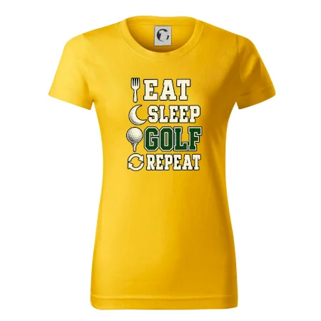 Eat sleep golf repeat typografie