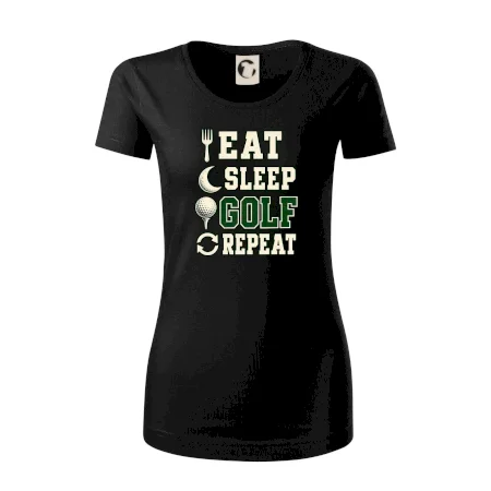 Eat sleep golf repeat typografie