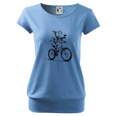 Pes na bicykli