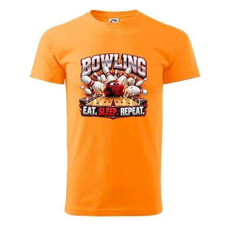 Bowlingová guľa a kolky eat sleep repeat