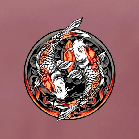 Yin & Yang Koi kapor - oranžový
