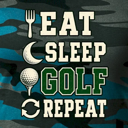 Eat sleep golf repeat typografie