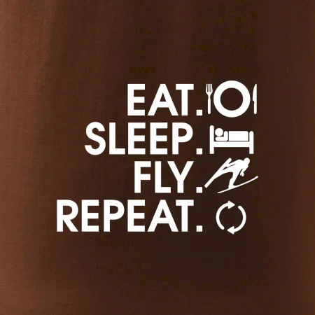 Eat sleep fly repeat - skoky na lyžiach