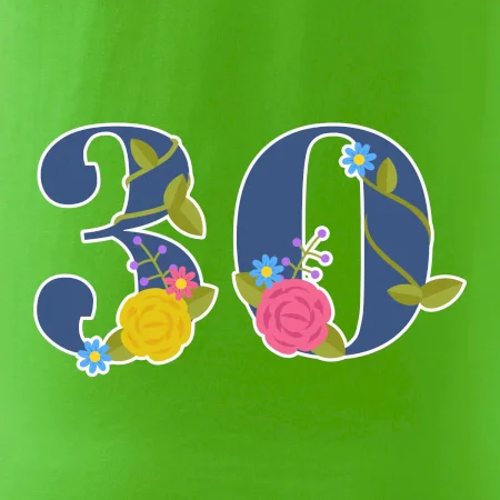 Kvetinové číslo kreslené - 30