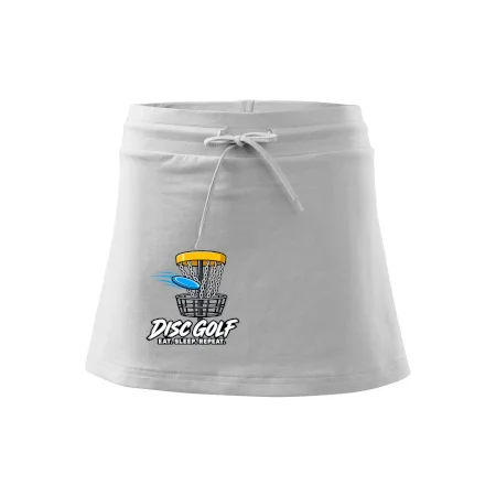 Discgolfový kôš s letiacim diskom eat sleep repeat