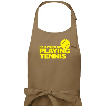 Playing tennis