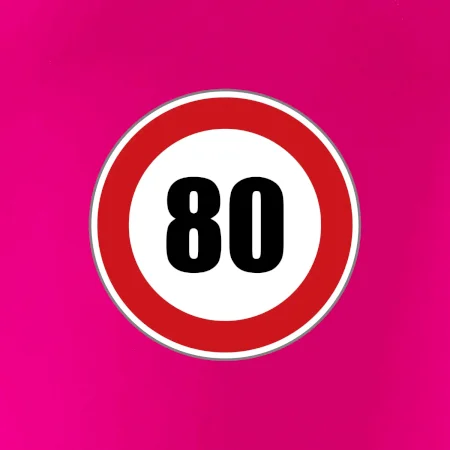 Dopravná značka - obmedzenie rýchlosti 80