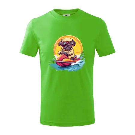 Mops na vodnom skútri