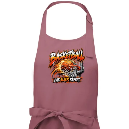 Basketbalový kôš s loptou eat sleep repeat
