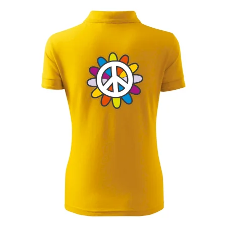 Peace symbol s kreslenou kvetinou