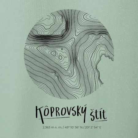 Kôprovský štít - vrstevnice v kruhu