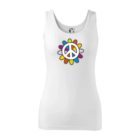 Peace symbol s kreslenou kvetinou