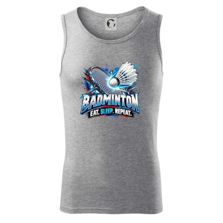 Bedmintonová raketa s košíčkom eat sleep repeat