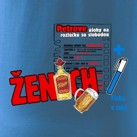 Tričko na rozlúčku s úlohami na chrbte + nápis ženích