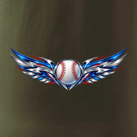 Baseballový míček s kovovými křídly