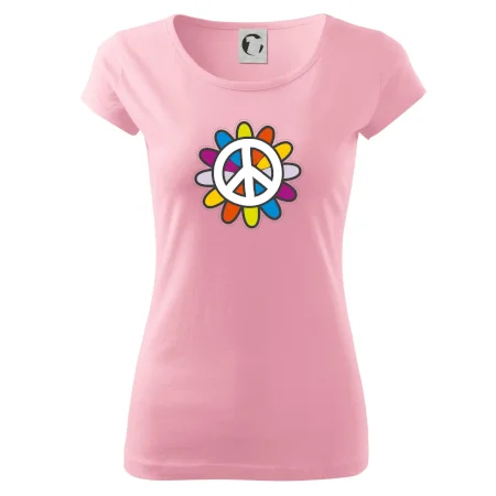 Peace symbol s kreslenou kvetinou