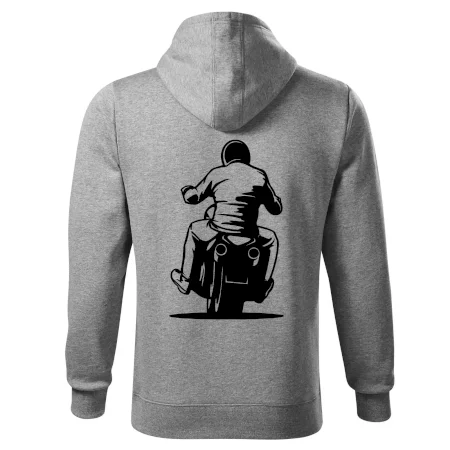 Motorkář na zádech - chopper