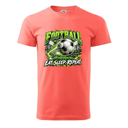 Futbalová lopta a štadión eat sleep repeat
