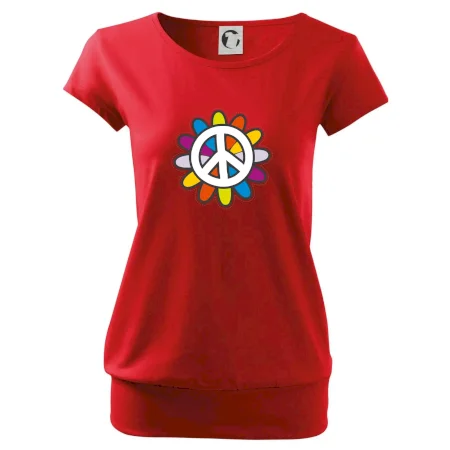 Peace symbol s kreslenou kvetinou