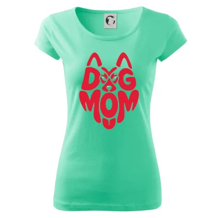 Dog mom nápis v hlavě