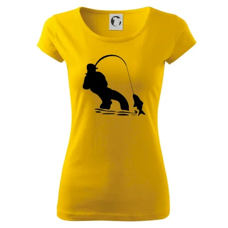 Rybár ťahajúce rybu