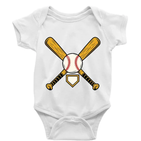 Zkřížené baseballové pálky a míček