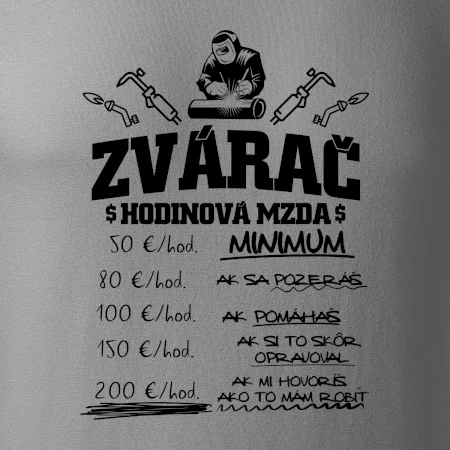 Hodinová mzda zvárač
