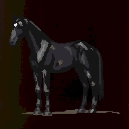 Čierny kôň pixel