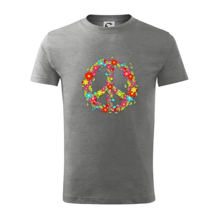 Peace symbol červené kvety