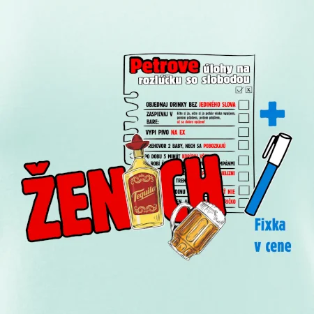 Tričko na rozlúčku s úlohami na chrbte + nápis ženích