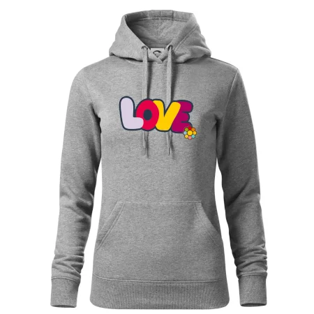 Love nápis s kvetinou