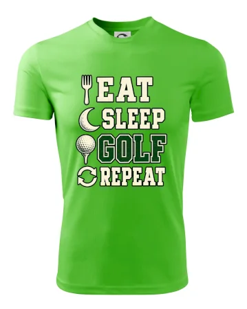 Eat sleep golf repeat typografie