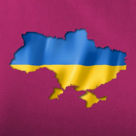 Ukrajina vlajka mapa