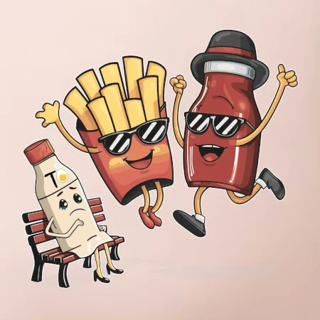Súboj o hranolky kečup tatárka