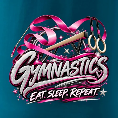 Gymnastická stuha a kruhy eat sleep repeat